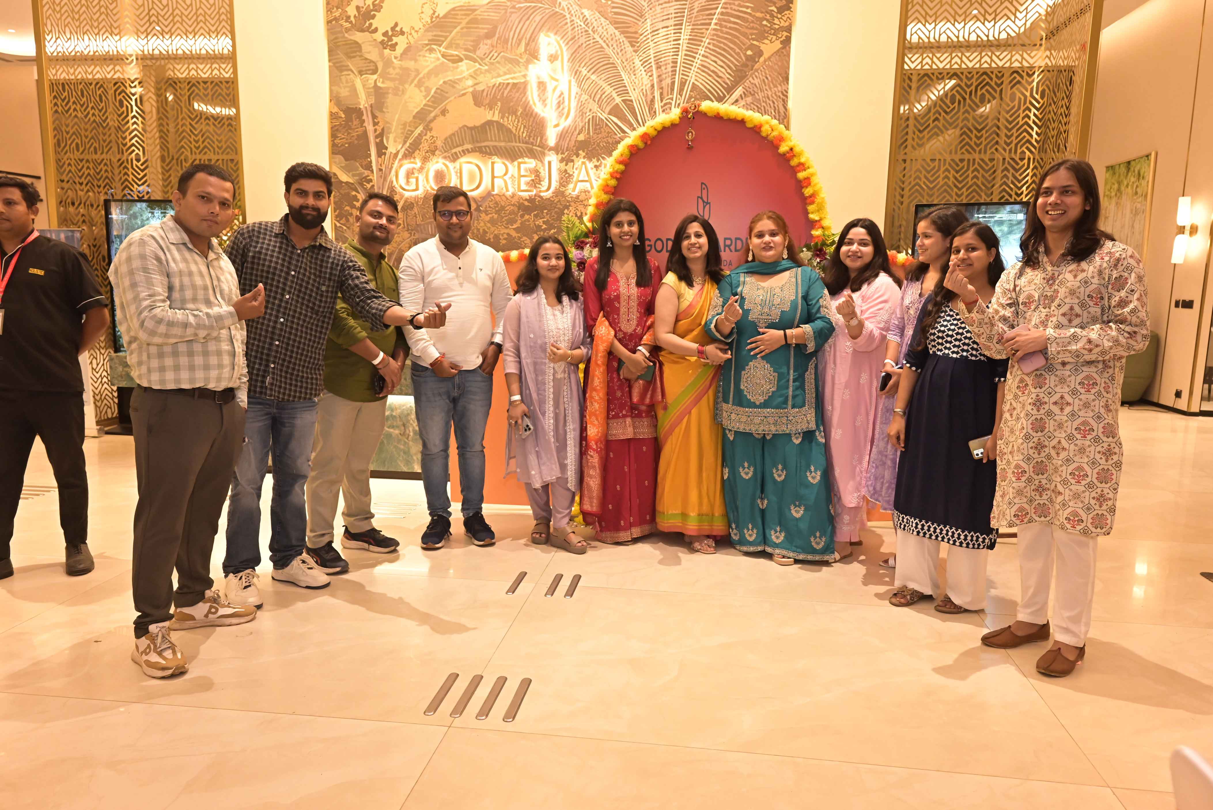 Community dining and catering management setup during Ganesh Utsav celebration at Godrej Arden Greater Noida